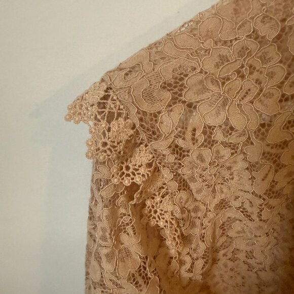 Zara New never worn beige or cream color lace top - Picture 4 of 5